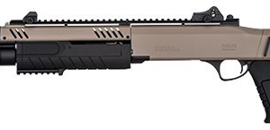 Fabarm STF/12 Long Barrel Shotgun with Fixed Stock - Dark Earth + Black