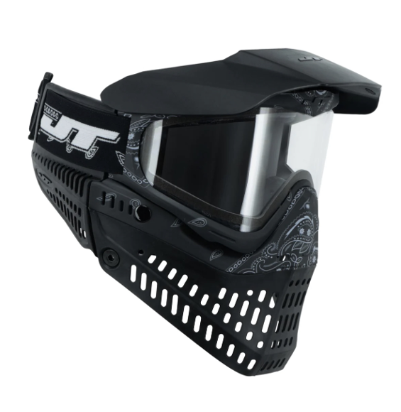 JT Bandana Series Proflex Paintball Mask - Black w/ Clear Thermal Lens - Image 3