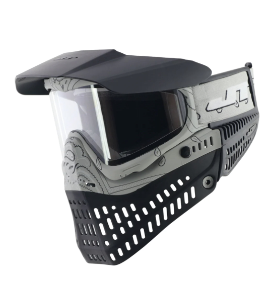 JT Bandana Series Proflex Paintball Mask - Stone Gray w/ Clear Thermal Lens - Image 2