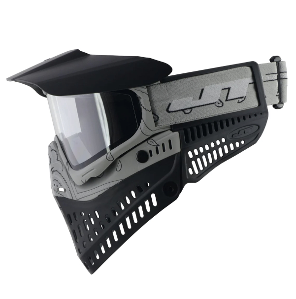 JT Bandana Series Proflex Paintball Mask - Stone Gray w/ Clear Thermal Lens - Image 4