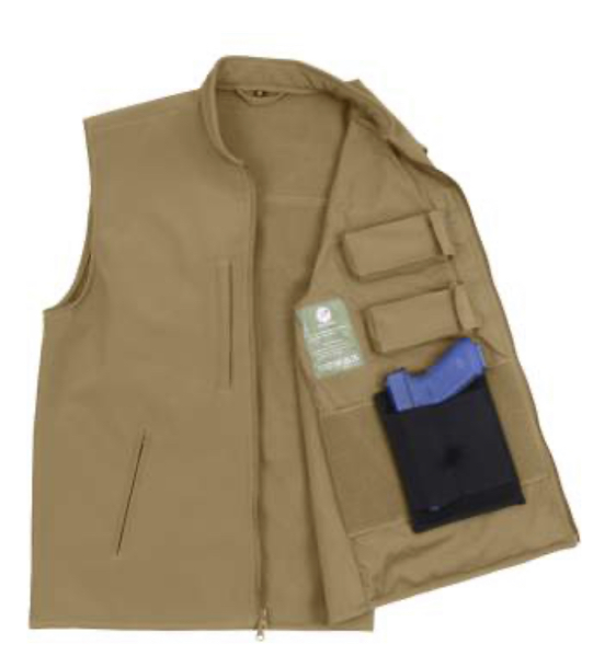 Rothco Concealed Carry Soft Shell Vest - Coyote Brown - Image 5