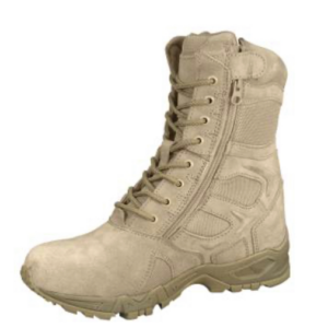 Rothco Forced Entry Deployment 8" Tall Combat Boots With Side Zipper  - Tan