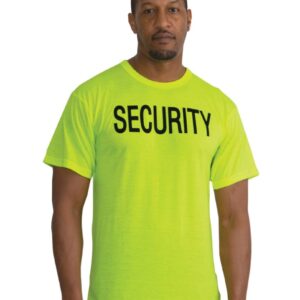 ROTHCO 2-SIDED SECURITY T-SHIRT - SAFETY GREEN