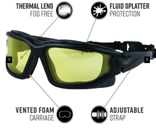 Valken Zulu Thermal Airsoft Goggles - Regular Fit - Yellow - Image 4
