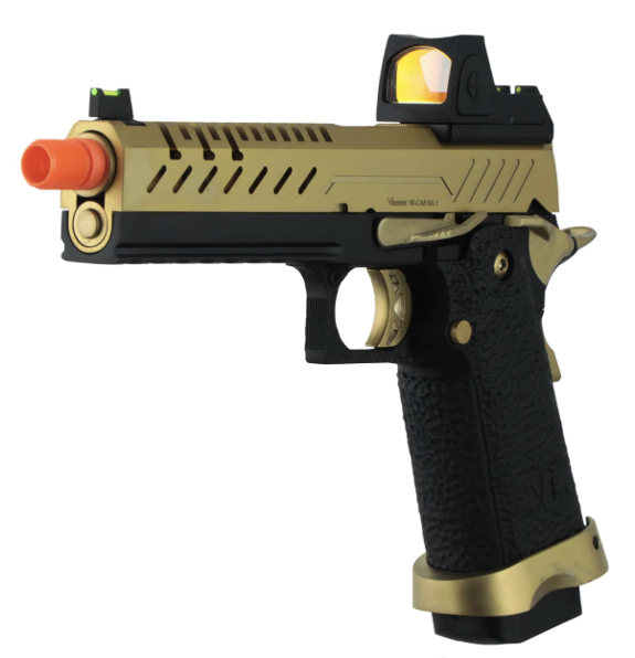 Vorsk Hi-Capa 5.1 Airsoft Pistol Black/Gold + BDS - Image 3